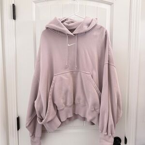 Nike Women's Oversized Light Mauve Hooded Sweatshirt